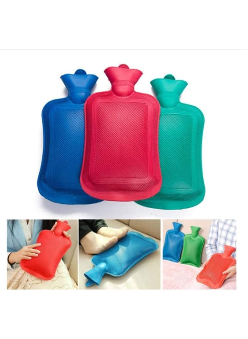 زجاجة مياه ساخنة متينة من المطاط الطبيعي - كيس حراري خالي من مادة بيسفينول أ (BPA Free) لتخفيف الآلام - تصميم مزدوج الوجه للرقبة والساقين - قطعة واحدة